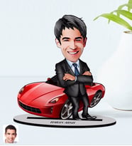 BK Gift Kişiye Özel Baba Karikatürlü Ahşap Biblo Model-3
