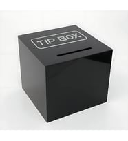 Kare Tipbox - Bahşiş Kutusu Siyah - 14x14xh13cm