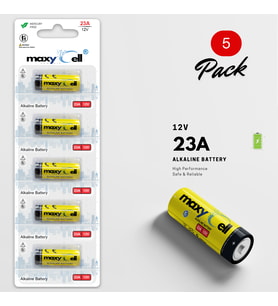 MaxyCell 5 Adet 23A Piller 12V - A23 L1028 MN21 GP23A