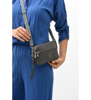 Klinkır Kumaş Mini Çapraz Askılı Kadın Çanta 571 Collection Yağmur Geçirmez El Çantası 20*10 Cm  (Gri)