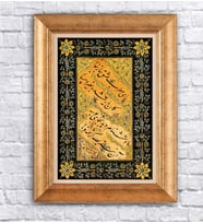 Altın Varaklı  Çerçeveli Paspartulu Tablo ndd1425 (Gold)
