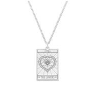 Kişiye Özel 925 Ayar Gümüş The Lovers Tarot Kolye (Gümüş)