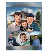 Kişiye özel karikatürlü fotoğraf birleştirme 18-24 çerçeve baskı (3 kişi)