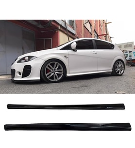 Seat Leon Mk2 Yan Marşpiyel Seti Plastik 2 Adet Mat Siyah 2006 2007 2008 2009 2010 2011 2012 karlık+ek+bodykit