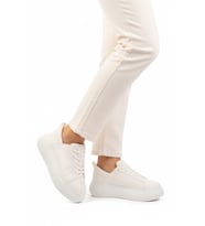 Ayakmod Siyah Beyaz Kalın Taban Bağcıklı Unisex Spor Ayakkabı OZ-03 Z