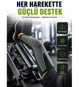 Diz Destekliği Fitness, Koşu ve Antrenman İçin Kompresyon Dizlik