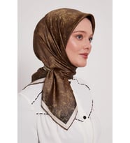 Levidor Kristal Eşarp Bulut Batik Haki