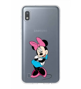 Samsung Galaxy A10  Kapak Minnie Mouse Tasarımlı Şeffaf Silikon Kılıf