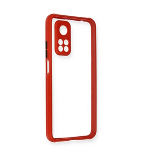 Xiaomi Mi 10t Pro Kılıf Miami Şeffaf Silikon - Kırmızı