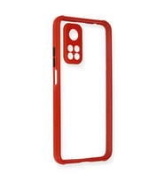 Xiaomi Mi 10t Pro Kılıf Miami Şeffaf Silikon - Kırmızı