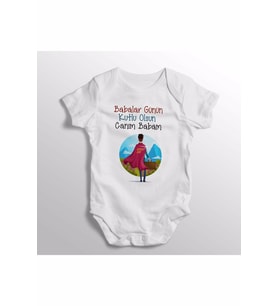Babalar Günün Kutlu Olsun Canım Babam Yazılı Baskılı Bebek Zıbını