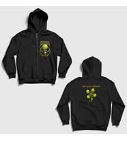 Presmono Unisex Siyah Metallica No Leaf Clover Sırt Baskılı Fermuarlı Kapüşonlu Sweatshirt 523361tt