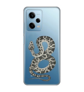 Redmi Note 12 Pro 5G Uyumlu Yılan Desenli Şeffaf Telefon Kılıfı
