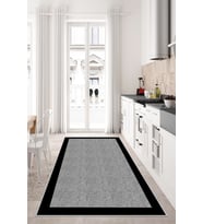 West Home Yıkanabilir Kaymaz Leke Tutmaz Salon Halısı,Mutfak Halısı,Koridor Halısı,Yolluk ve Paspas (Gri)