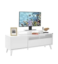 Adore Mobilya Retro Wide Tv Sehpası - Mat Lake Beyaz 150x53x40 cm (GxYxD)