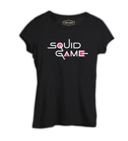 Squid Game-Logo Siyah Kadın Tshirt