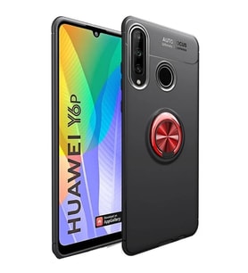 Huawei Y6P Yüzüklü Power Silikon Kılıf (Kırmızı)