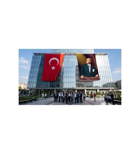 Atatürk ve Türk Bayrağı Bayrak ve Türk Bayrağı Premium Raşel Kumaş 2'li Set 10x15 metre ATA13