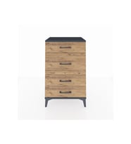Hyperion Komodin 4 Çekmeceli 60x44x96 Antrasit-Çam