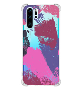 Huawei P30 Pro Uyumlu Köşe Korumalı Antişok Kapak Brushstroke Tasarımlı Şeffaf Silikon Kılıf