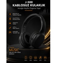 J500 SİYAH RENK BLUETOOTH KAFA ÜSTÜ KULAKLIK