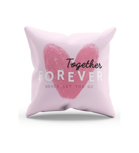 Moud's Çift Tarafı Baskılı Together Forever Desenli Süet Kırlent Kılıfı