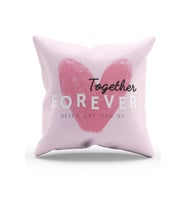 Moud's Çift Tarafı Baskılı Together Forever Desenli Süet Kırlent Kılıfı