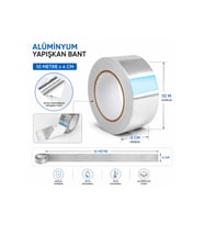 Alüminyum Yapışkan Bant 10 Metre x 4 CM Isıya ve Suya Dayanıklı