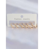 Pirinç Gold Renk Kalp Model Küpe Seti - TJ-BKP8992