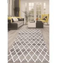 Dijital Kaymaz Taban Yıkanabilir Modern Renkli Salon Halısı Mutfak Halısı Yolluk ND-HT-1084 (Gri)