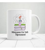 Dünyanın En Tatlı Öğretmeni - Öğretmenler Günü Temalı Baskılı Kupa Bardak  Mod1