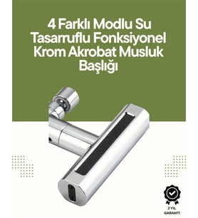 Northcity Krom Musluk Başlığı - 4 Fonksiyonlu Musluk Aparatı Mutfak Banyo İçin