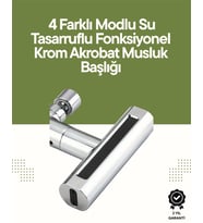 Northcity Krom Musluk Başlığı - 4 Fonksiyonlu Musluk Aparatı Mutfak Banyo İçin