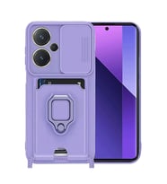 Redmi Note 13 Pro Plus Kılıf Zuma Kartvizitli Yüzüklü Silikon - Lila