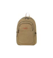 GALB Leather Kahverengi Kanvas Kumas Ortopedik Yumusak Sirt Destekli Laptop Bolmeli Gunluk Okul ve