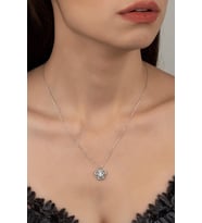 Union Zirconia Kadın Kral Tacı Gümüş Kolye