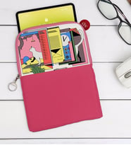 BK Gift Modern Soyut Tasarımlı Taşınabilir Koruyucu Tablet Kılıfı & Organizer Çanta - Pembe-4