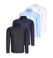 DÖRTLÜ SET G725 DEWBERRY ERKEK GÖMLEK-SİYAH-BEYAZ-LACİVERT-MAVİ