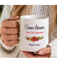Anneler Gününe Özel En Güzel Ve Özel Hediye Baskılı Kupa Bardak (Beyaz)