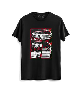 Araba Tasarımlı Baskılı Çocuk Siyah Tshirt