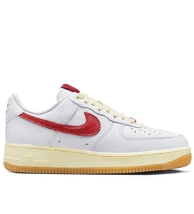 Nike Air Force 1 '07 Leather White Hakiki Deri Unisex Sneaker Ayakkabı Beyaz Kırmızı Swoosh
