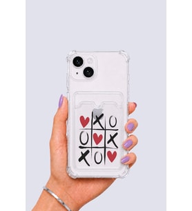 iPhone 14 Kartlıklı XoXO Desenli Kılıf - GLST3831-8823