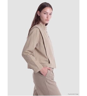 LCW Modest Haki Dik Yaka Oversize Kadın Yağmurluk
