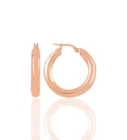 Söğütlü Silver Gümüş rose 5 mm kalınlığında 29 mm büyüklüğünde kalın gümüş halka küpe