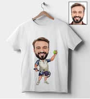 Kişiye Özel Tenisçi Tasarımlı Karikatür Tişört