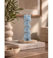 Mumelia Sonsuz Kıvrım - Doğal Soya Blok Dekoratif Mum - Büyük Boy - Açık Mavi