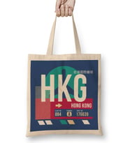 Hong Kong Hkg Airport Code Baggage Tag Bez Çanta Uzun Saplı