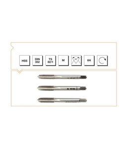 Makina Takım HSS DIN352 3'lü El Kılavuzu M4(6H) - MTE B00100040400