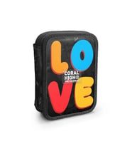 CORAL HIGH KIDS 31109 RENKLİ LOVE DESENLİ ÇİFT KATLI KALEM ÇANTASI