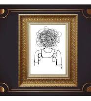 Gold Altın Kalın Çerçeveli Paspartulu Tablo c811